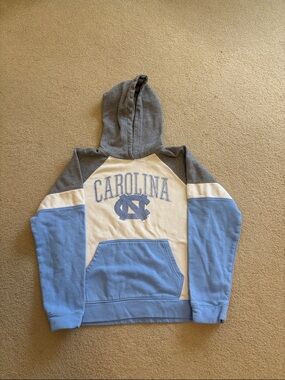 Champion Carolina Colorblock Hoodie in Gray, White & Light Blue